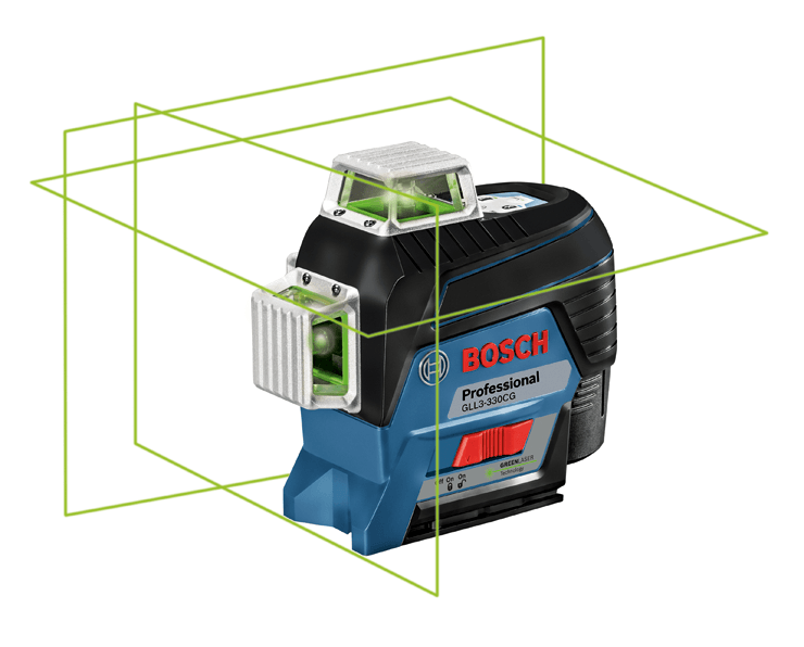 Bosch, BOSCH 12V MAX 360° Connected Green-Beam Three-Plane Leveling & Alignment-Line Laser Kit