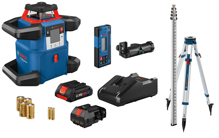 Bosch, BOSCH 18V REVOLVE4000 Connected Red-Beam Self-Leveling Horizontal Rotary Laser Kit