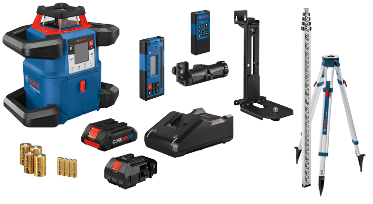 Bosch, BOSCH 18V REVOLVE4000 Connected Red-Beam Self-Leveling Horizontal/Vertical Rotary Laser Kit