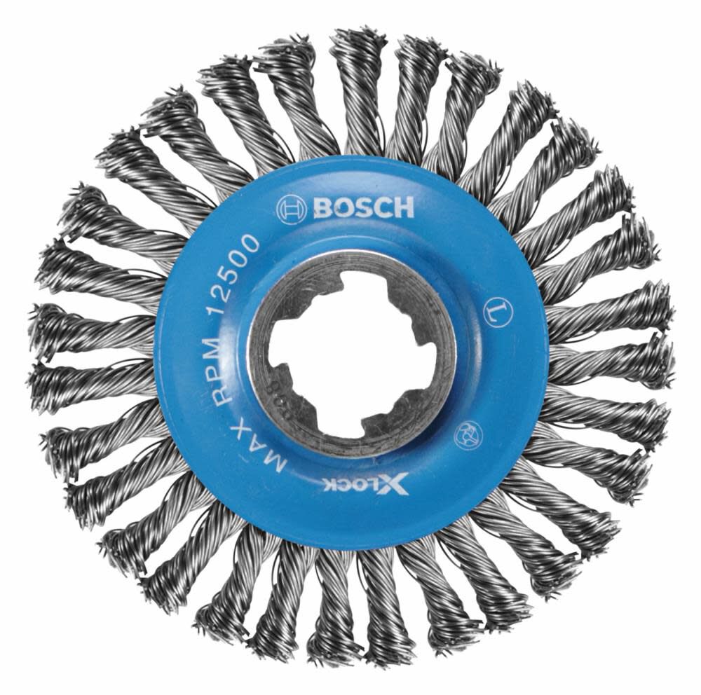 Bosch, BOSCH 4-1/2" Wheel Dia. X-LOCK Arbor Carbon Steel Stringer Bead Knotted Wire Wheel (5 PACK)