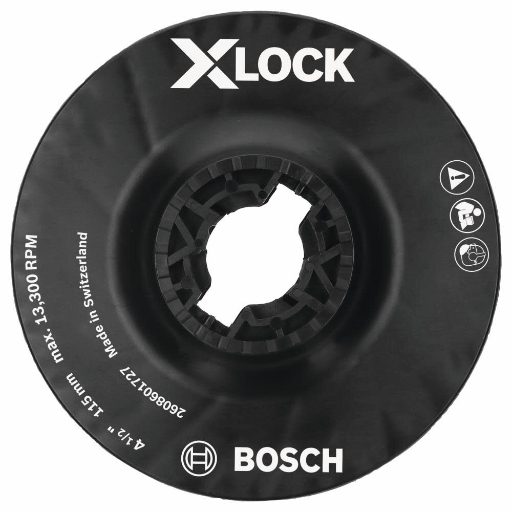 Bosch, BOSCH 4-1/2" X-LOCK Backing Pad w/ X-LOCK Clip - Medium Hardness