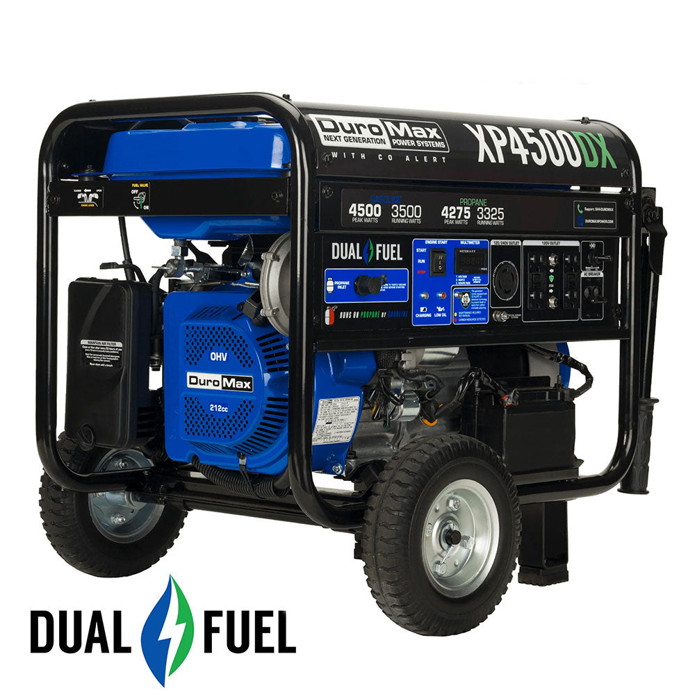 DuroMax, DuroMax XP4500DX 4,500 Watt Dual Fuel Gas Propane Portable Generator w/ CO Alert