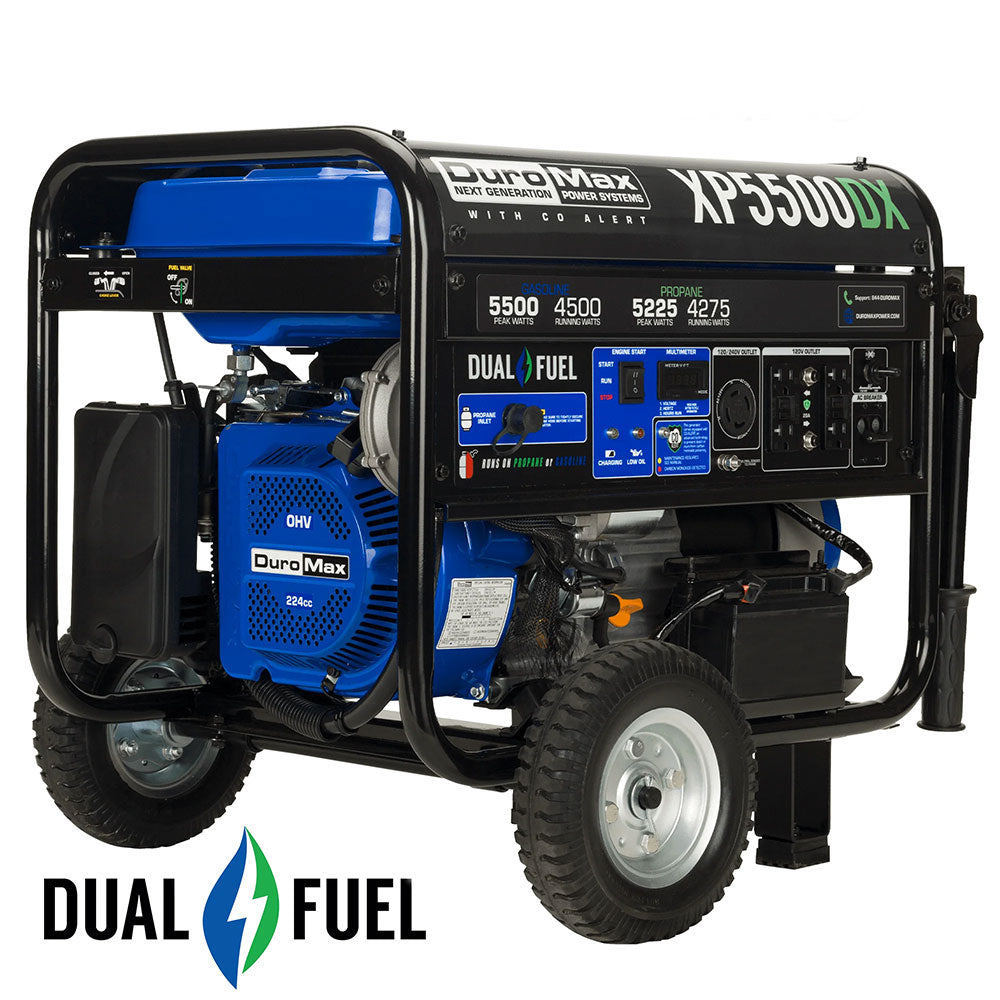 DuroMax, DuroMax XP5500DX 5,500 Watt Dual Fuel Gas Propane Portable Generator w/ CO Alert