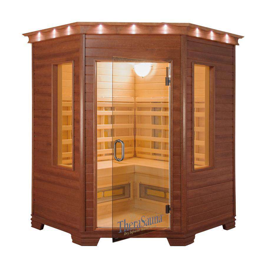 TheraSauna, TheraSauna TS6238 4 Person 78 Inch Corner Executive Ceramic Infrared Sauna New